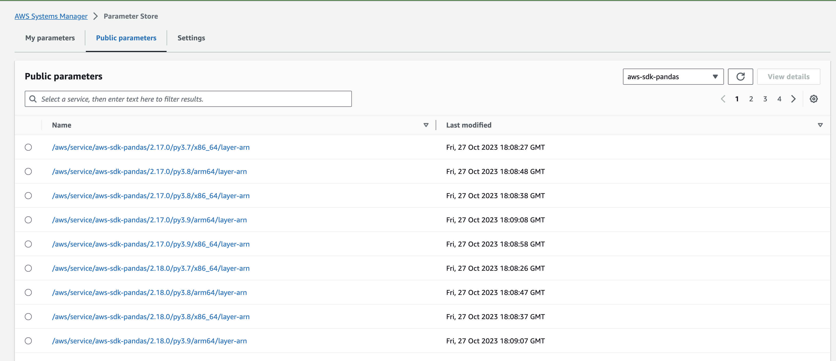 SSM Public Parameters